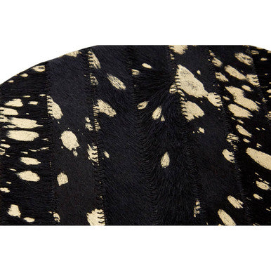 Orsina Cowhide Tray featuring a unique black and gold pattern for elegant decor.