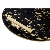 Orsina Cowhide Tray with a sleek gold handle and unique textured design
