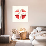 Modern Wall Art Canvas featuring a red and white abstract design for contemporary home decor