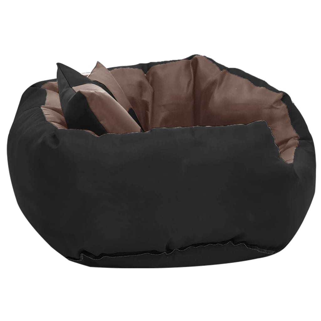 vidaXL Reversible & Washable Dog Cushion Grey and Black 65x50x20 cm vidaXL