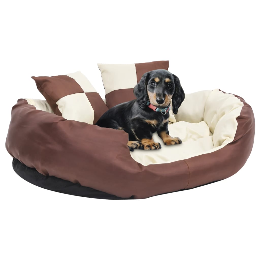 vidaXL Reversible & Washable Dog Cushion Grey and Black 65x50x20 cm brown and cream 85 x 70 x 20 cm vidaXL
