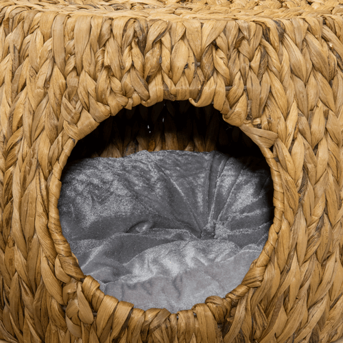Rattan Cat House Stool, Wicker Kitten Bed for Outdoors and Indoors With Cushion Unbranded