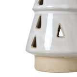 Medium White Ceramic Cut-Out Tree With LED Lights Shades 4 Seasons