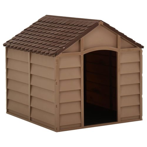 vidaXL Dog House Brown 86x84x82 cm Polypropylene 71 x 71.5 x 68 cm vidaXL