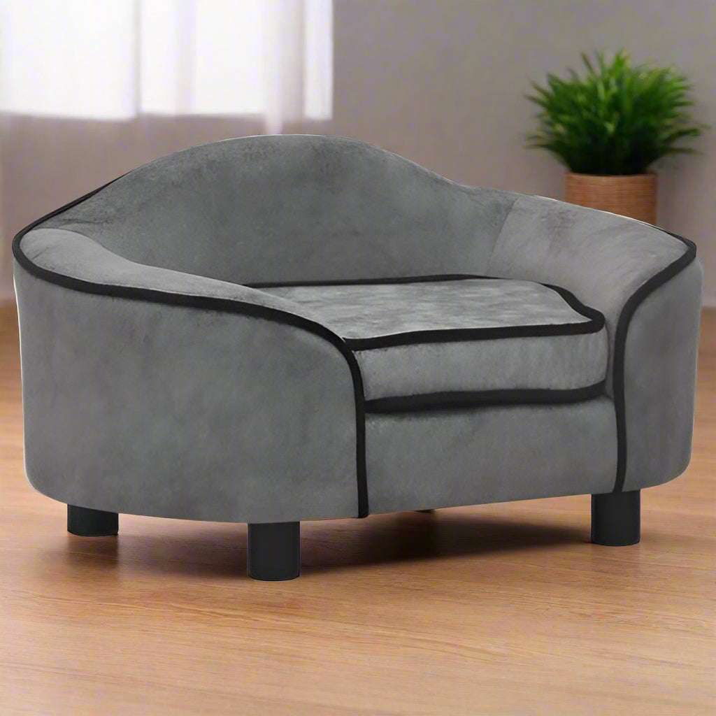 vidaXL Dog Sofa Grey 67x47x36 cm Plush vidaXL