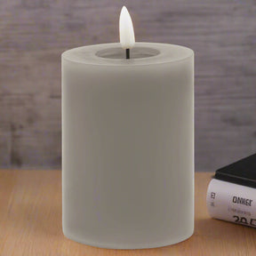 Luxe Collection Melt Effect 3x4 Grey LED Wax Candle GREY WAX Shades 4 Seasons