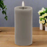 Luxe Collection Melt Effect 3x6 Grey LED Wax Candle GREY WAX Shades 4 Seasons