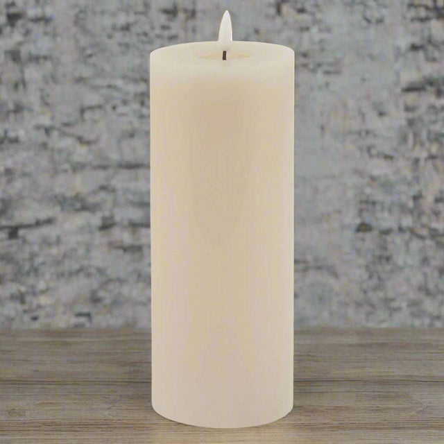 Luxe Collection Melt Effect 3.5x9 Taupe LED Wax Candle WAX Shades 4 Seasons