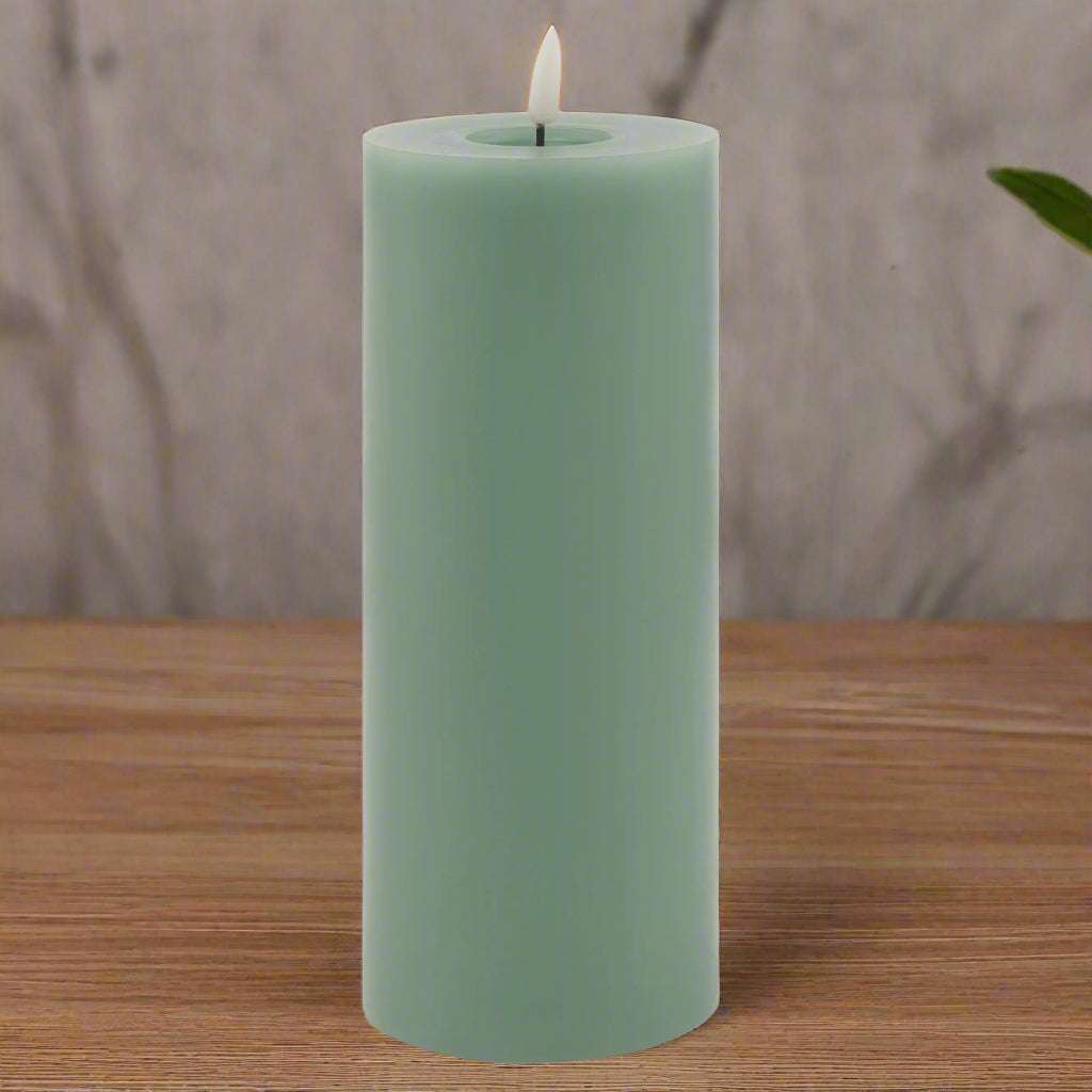 Luxe Collection Melt Effect 3.5x9 Sage LED Wax Candle SAGE WAX Shades 4 Seasons