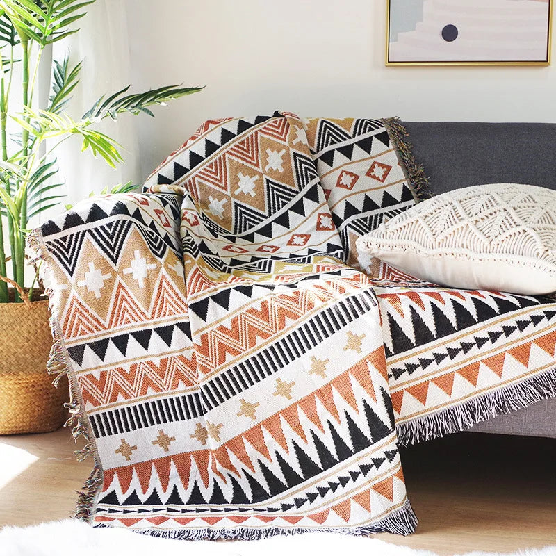 Nordic Style Knitted Throw Blanket - Quality Cotton Blend for Home Decor D 90X150cm N/A