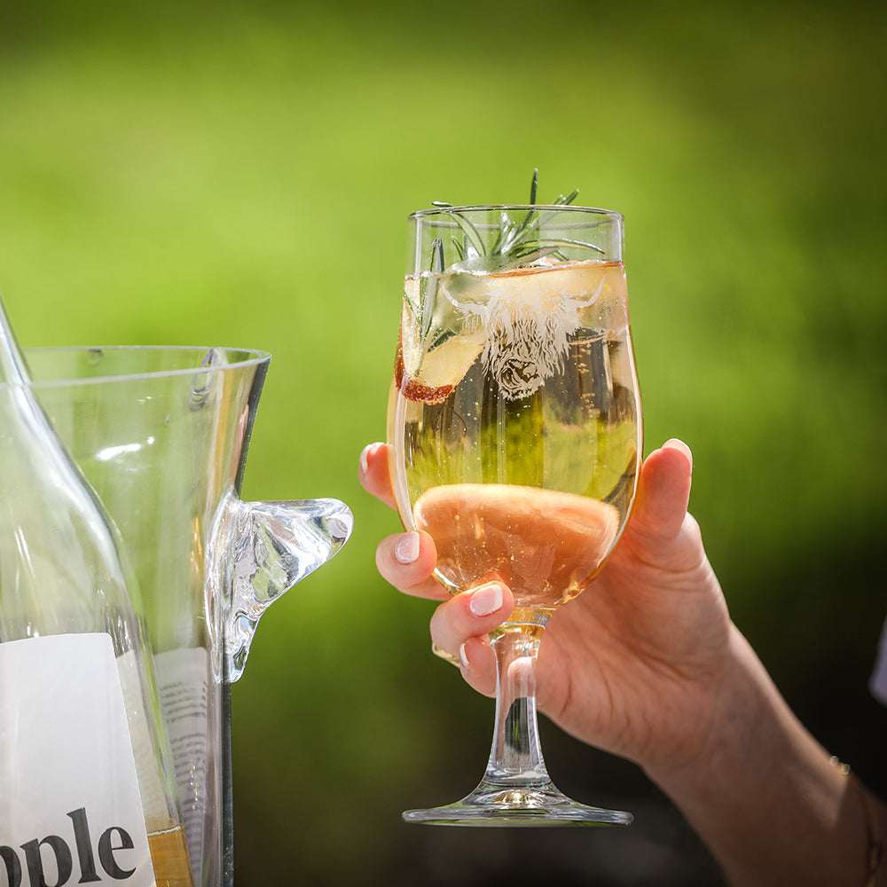 Stylish Selbrae House craft beer glasses filled with refreshing beverages on a sunny day
