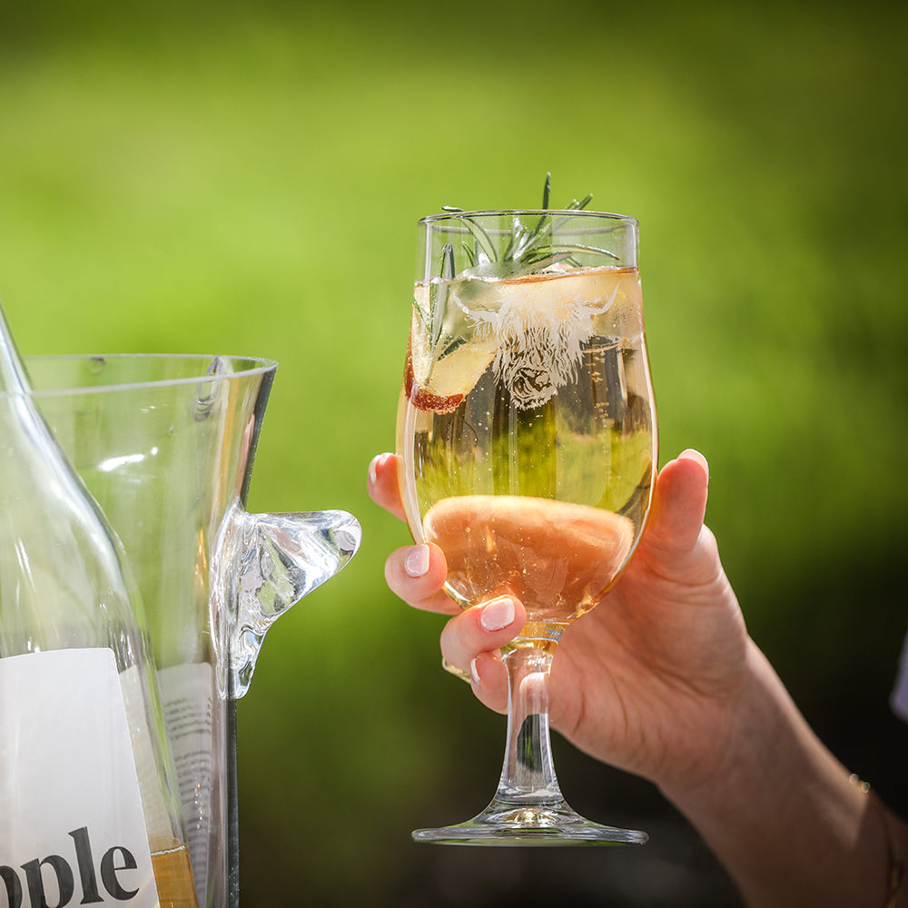 Stylish Selbrae House craft beer glasses filled with refreshing beverages on a sunny day
