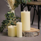 Luxe Collection Natural Glow 3 x 8 LED Cream Candle Shades 4 Seasons