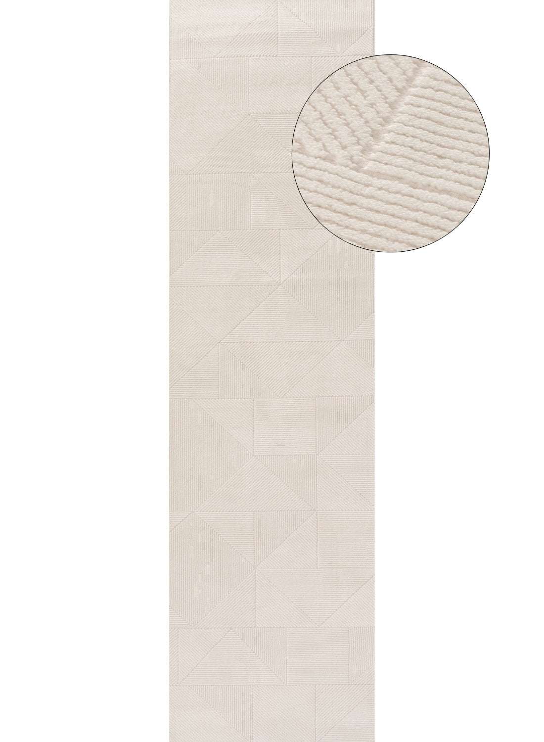 Elegant Cream Rug with a textured geometric pattern, perfect for any modern interior