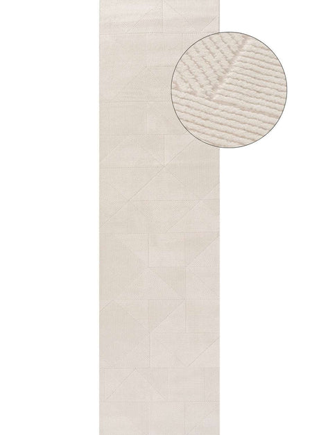 Elegant Cream Rug with a textured geometric pattern, perfect for any modern interior
