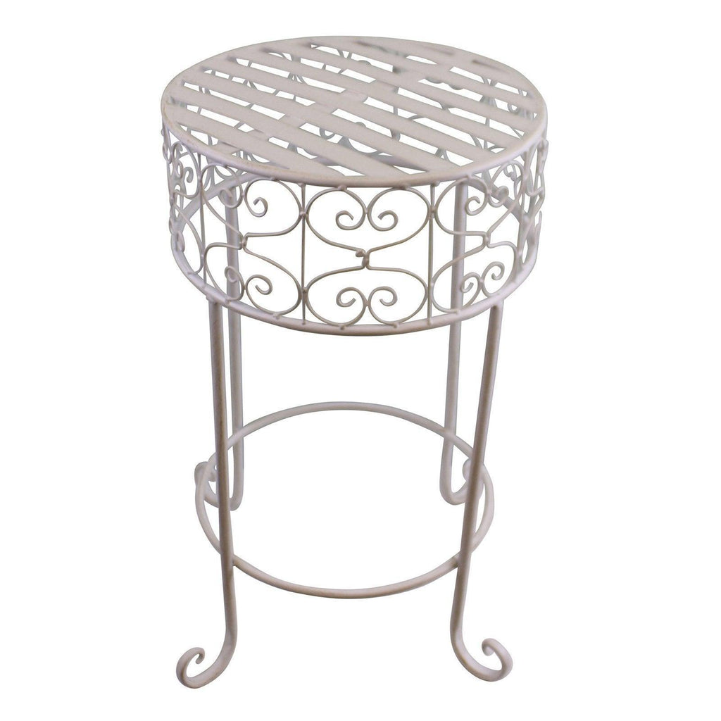 Cream Scroll Metal Plant Stand Geko Products