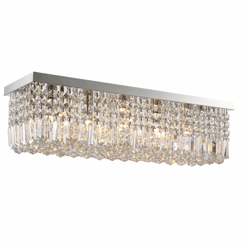 Modern Crystal Ceiling Light Square Crystal Chandelier E14 Base, Silver HOMCOM