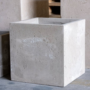 Jobu Home Cube Planter in a minimalist concrete design for modern indoor plants