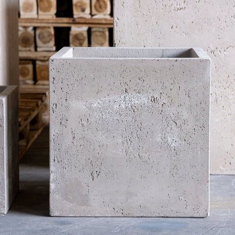 Modern grey Cube Planter by Jobu Home, ideal for indoor and outdoor plants