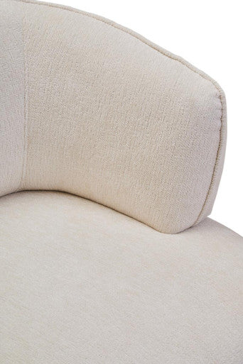 Dasha Textured Chenille Effect Ivory Curve Chair Orsina