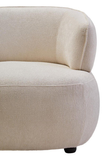 Dasha Textured Chenille Effect Ivory Curve Chair Orsina