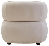 Dasha Textured Chenille Effect Ivory Curve Chair Orsina