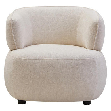Dasha Textured Chenille Effect Ivory Curve Chair Orsina