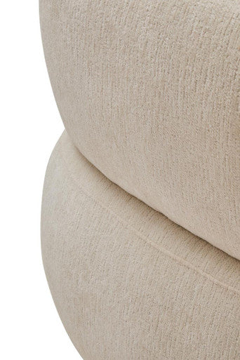 Dasha Textured Chenille Effect Ivory Curve Chair Orsina