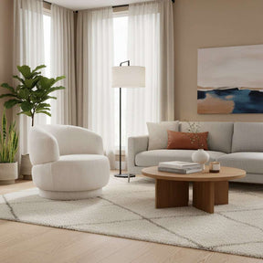 Dale Textured Linen Effect Beige Curve Chair Orsina