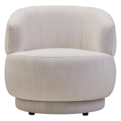 Dale Textured Linen Effect Beige Curve Chair Orsina