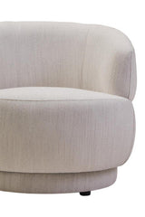 Dale Textured Linen Effect Beige Curve Chair Orsina