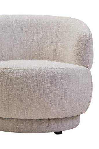 Dale Textured Linen Effect Beige Curve Chair Orsina