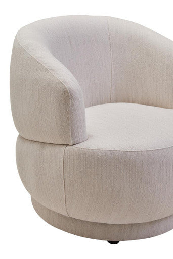 Dale Textured Linen Effect Beige Curve Chair Orsina