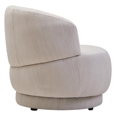 Dale Textured Linen Effect Beige Curve Chair Orsina
