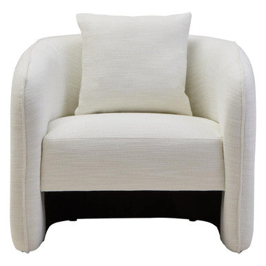 Bilani Cream Linen Effect Curved Chair Orsina