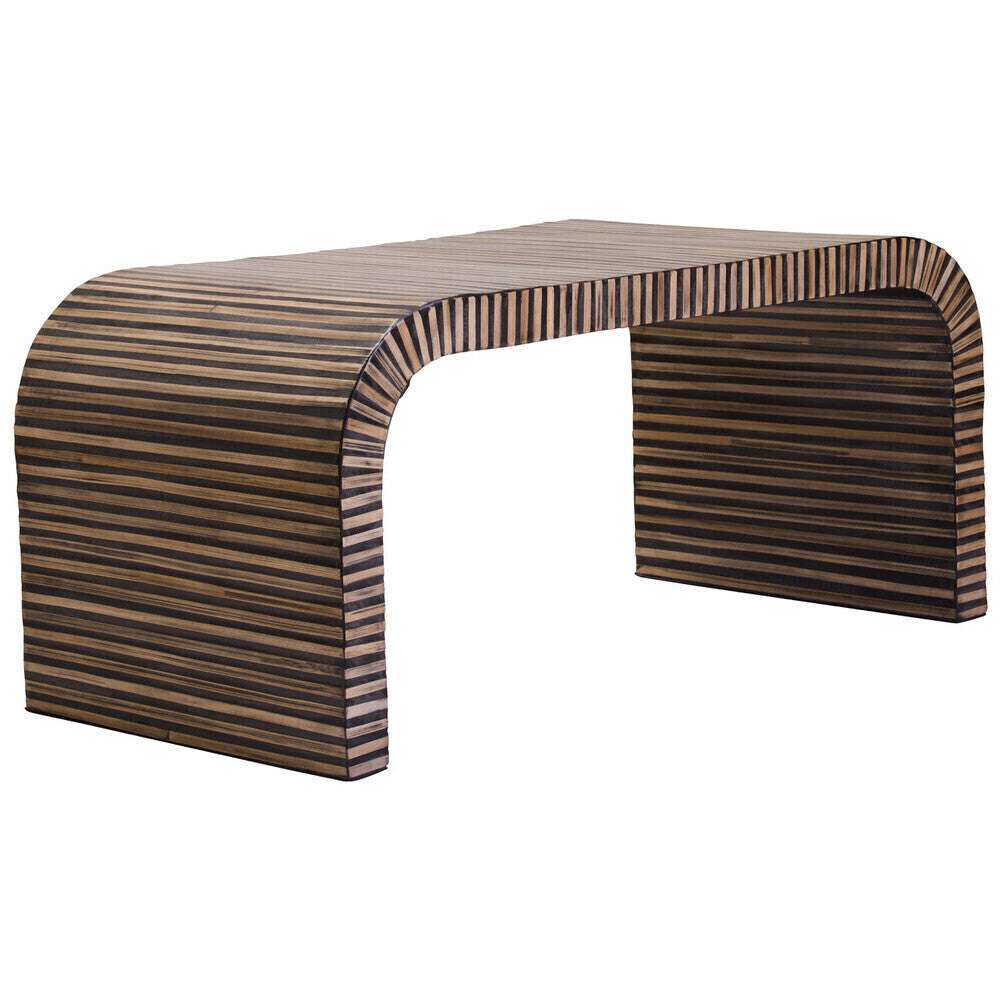 Bambusa Bamboo Inlay Curved Coffee Table Orsina