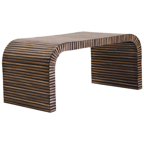 Bambusa Bamboo Inlay Curved Coffee Table Orsina