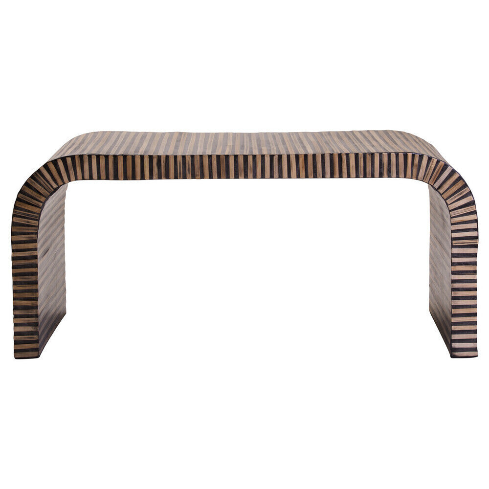 Bambusa Bamboo Inlay Curved Coffee Table Orsina