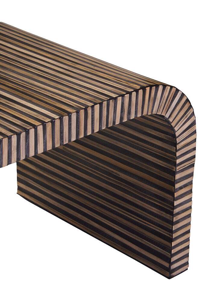 Bambusa Bamboo Inlay Curved Coffee Table Orsina