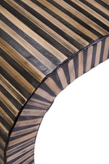 Bambusa Bamboo Inlay Curved Coffee Table Orsina
