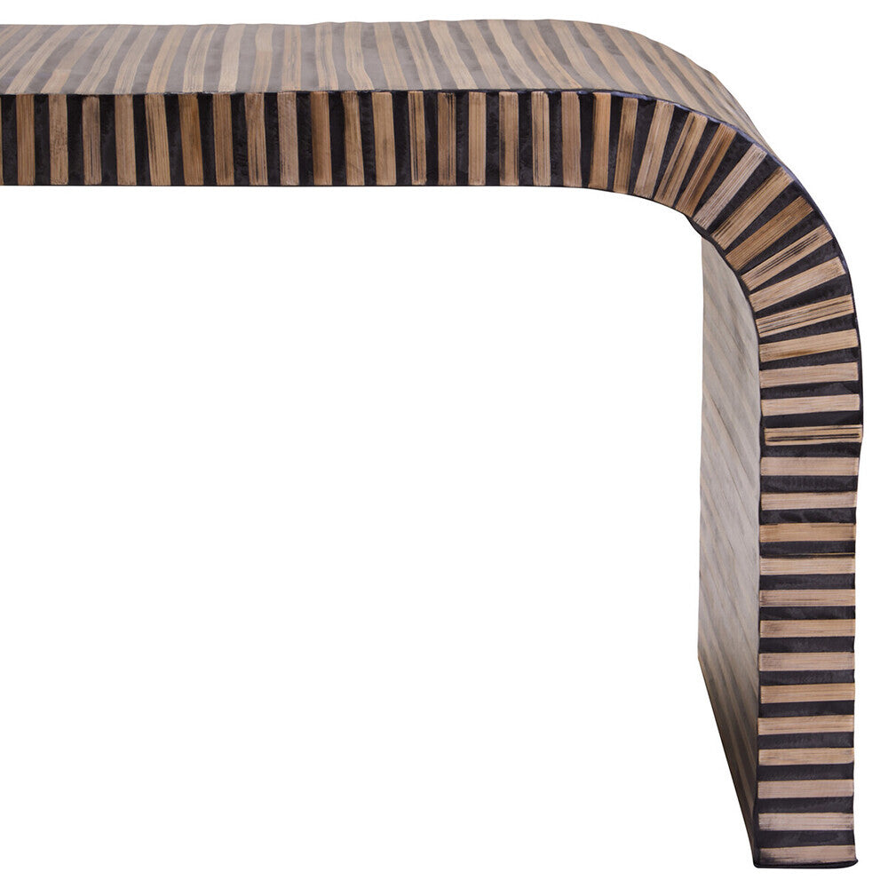 Bambusa Bamboo Inlay Curved Coffee Table Orsina