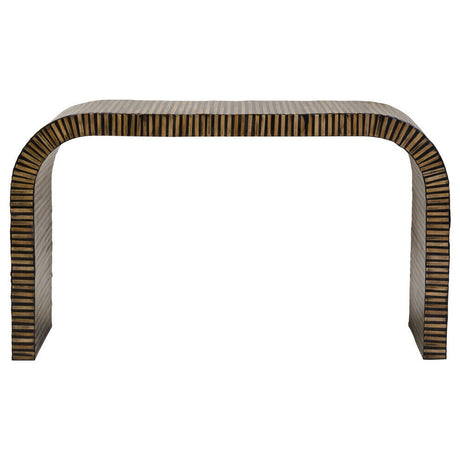 Bambusa Bamboo Inlay Curved Console Table Orsina