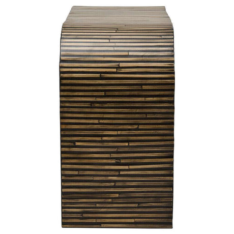 Bambusa Bamboo Inlay Curved Console Table Orsina