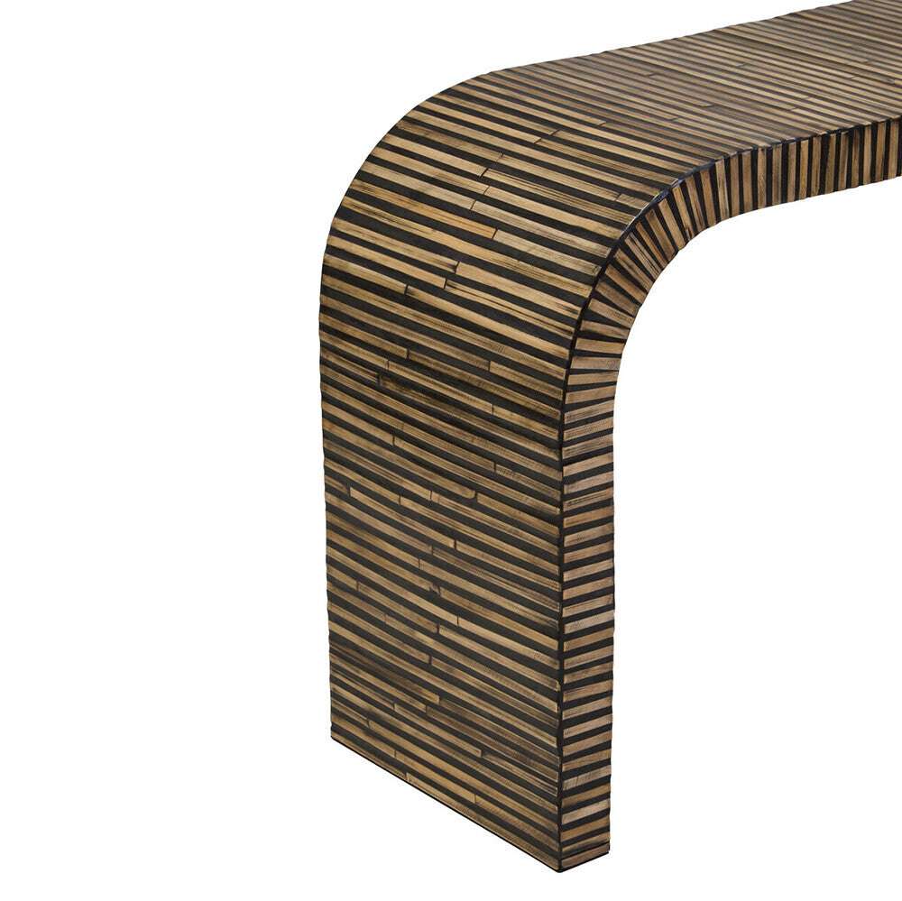 Bambusa Bamboo Inlay Curved Console Table Orsina