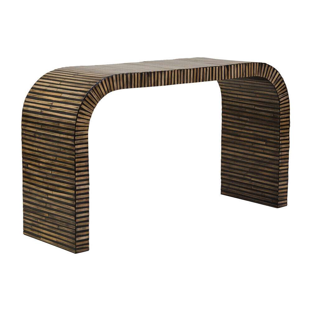 Bambusa Bamboo Inlay Curved Console Table Orsina