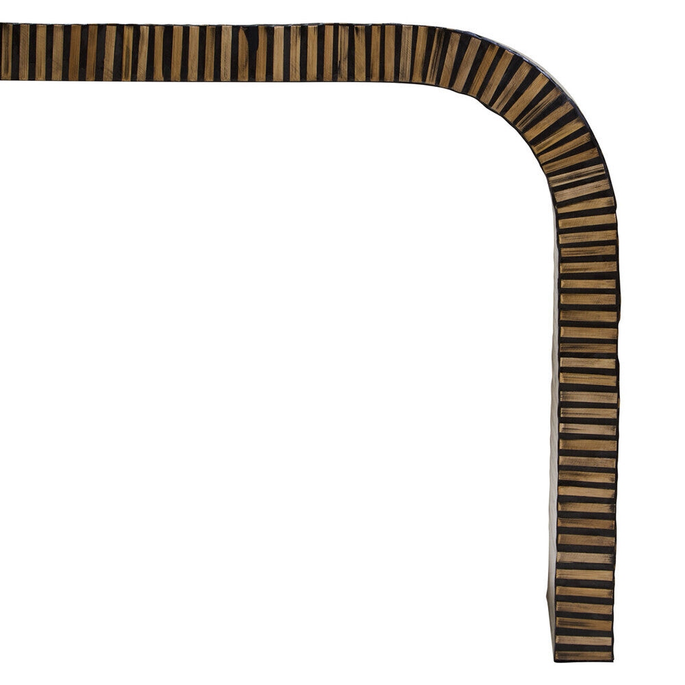 Bambusa Bamboo Inlay Curved Console Table Orsina