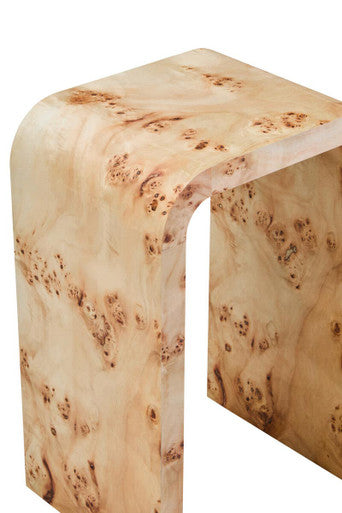 Mota Burl Wood Design Curved Side Table Orsina