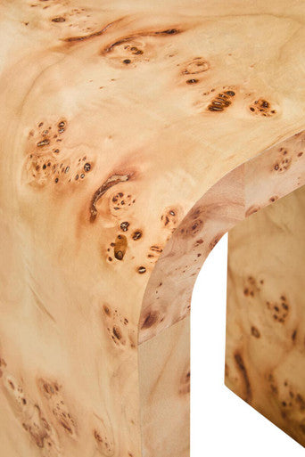 Mota Burl Wood Design Curved Side Table Orsina
