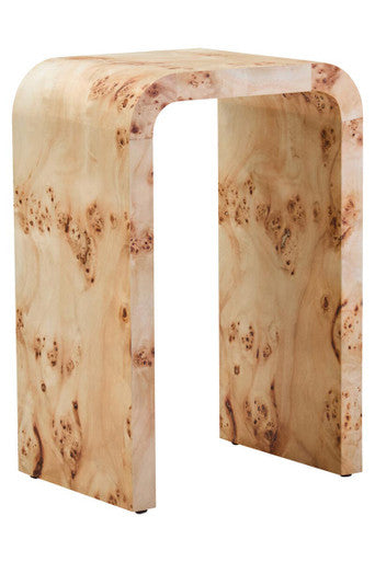Mota Burl Wood Design Curved Side Table Orsina