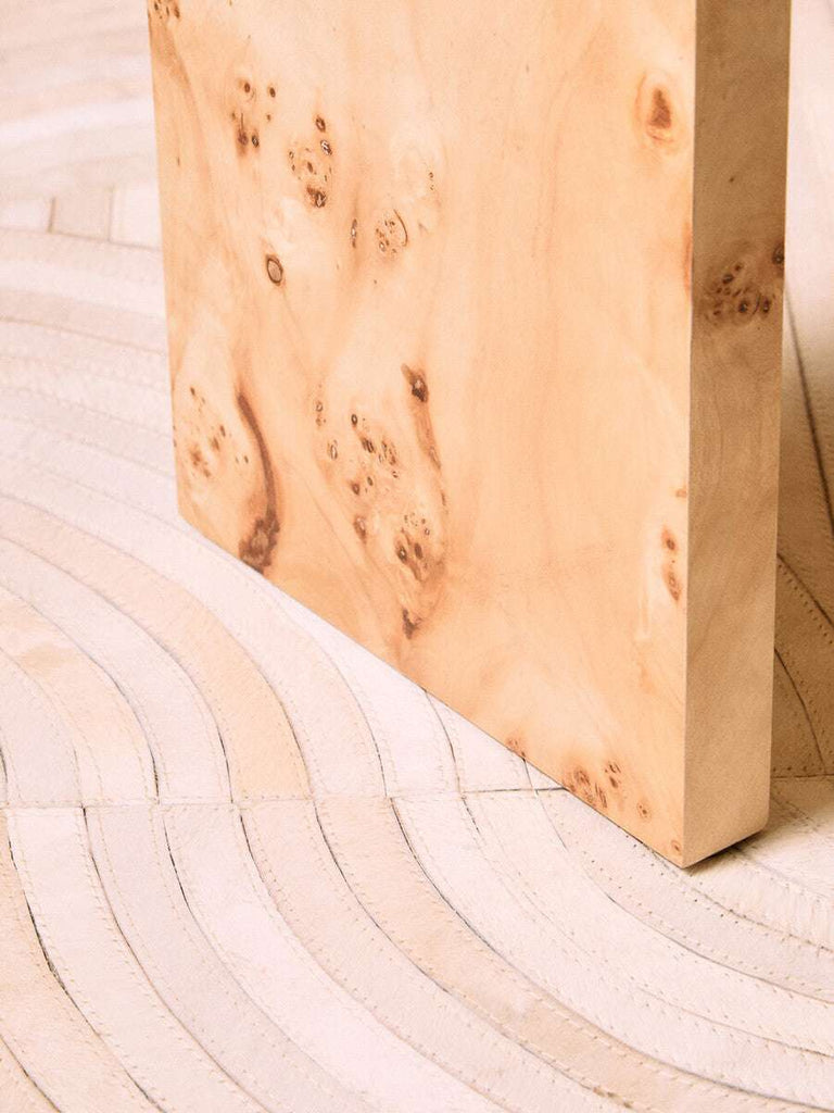 Mota Burl Wood Design Curved Side Table Orsina